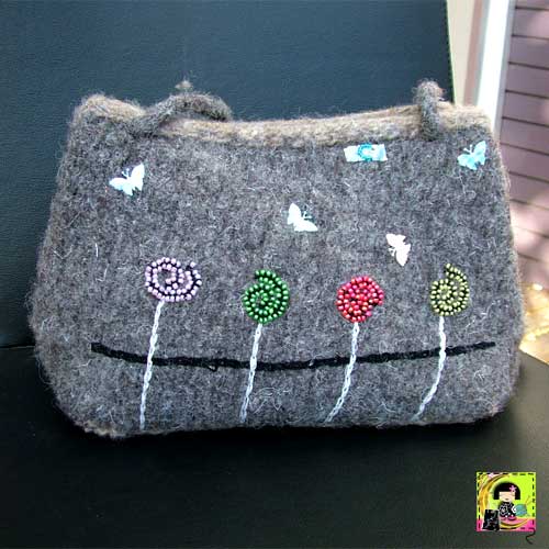 Summer Joy knit and felt bag
