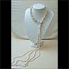 Bridal Silk beaded crochet lariat necklace