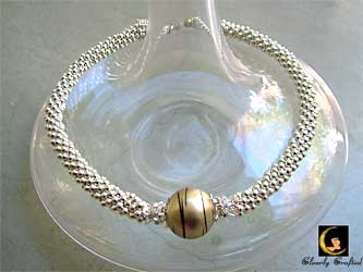 Golden Ball Crochet Beaded Necklace