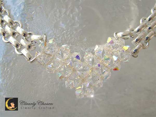 Silver Look necklace with Swarovski