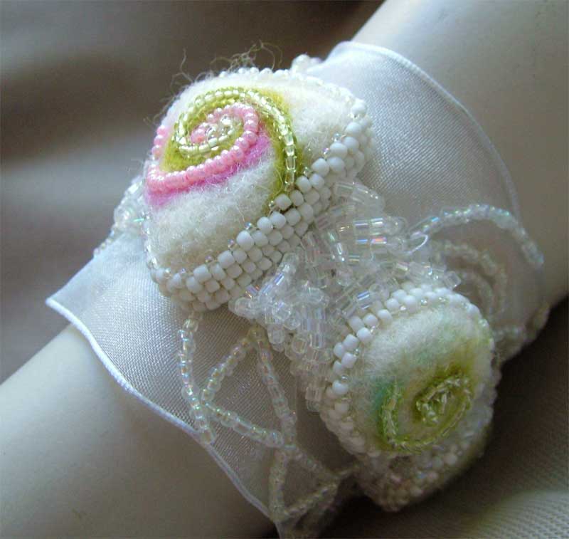 Bridal Felt and Lace cuff