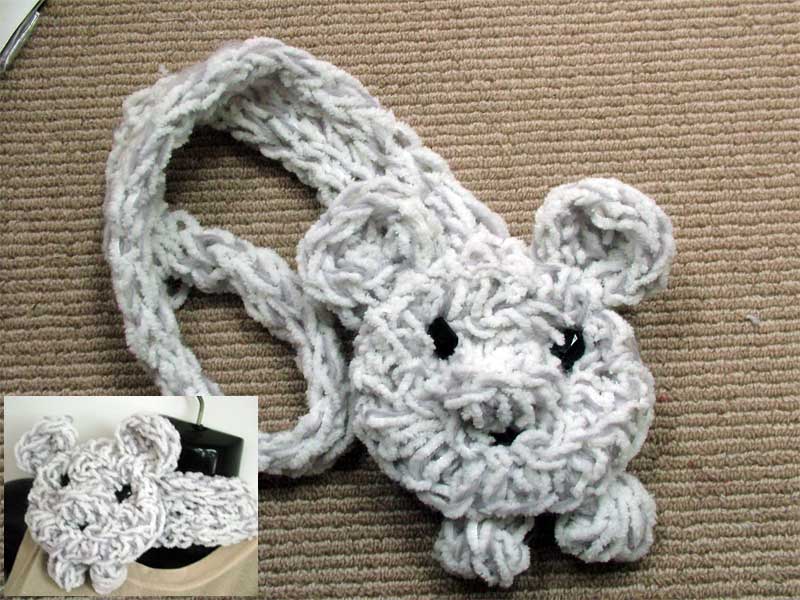 Finger Knitting Necklet Scarves