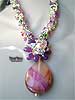 Cyclamen Opal Beaded Crochet necklace