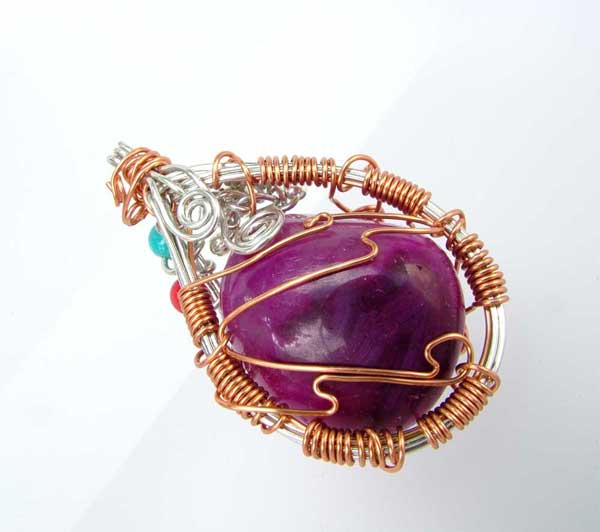 wire wrapped gemstone jewelry pendant