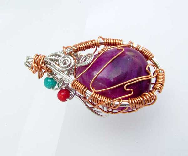 wire wrapped gemstone jewelry pendant