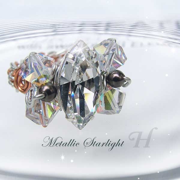 Metallic Starlight Swarovski Wire Wrapped Jewelry Ring