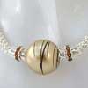 Golden Ball II crochet beaded necklace