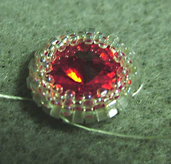 Red Sun earrings with Swarovski Rivoli