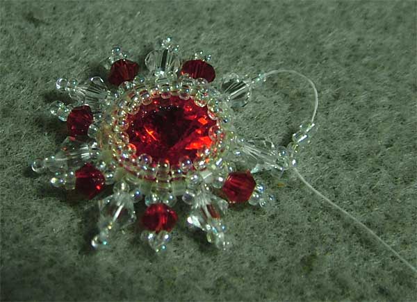 Red Sun earrings with Swarovski Rivoli