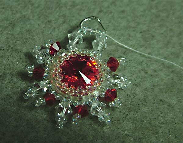 Red Sun earrings with Swarovski Rivoli