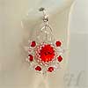 Red Sun Swarovski Rivoli Earrings