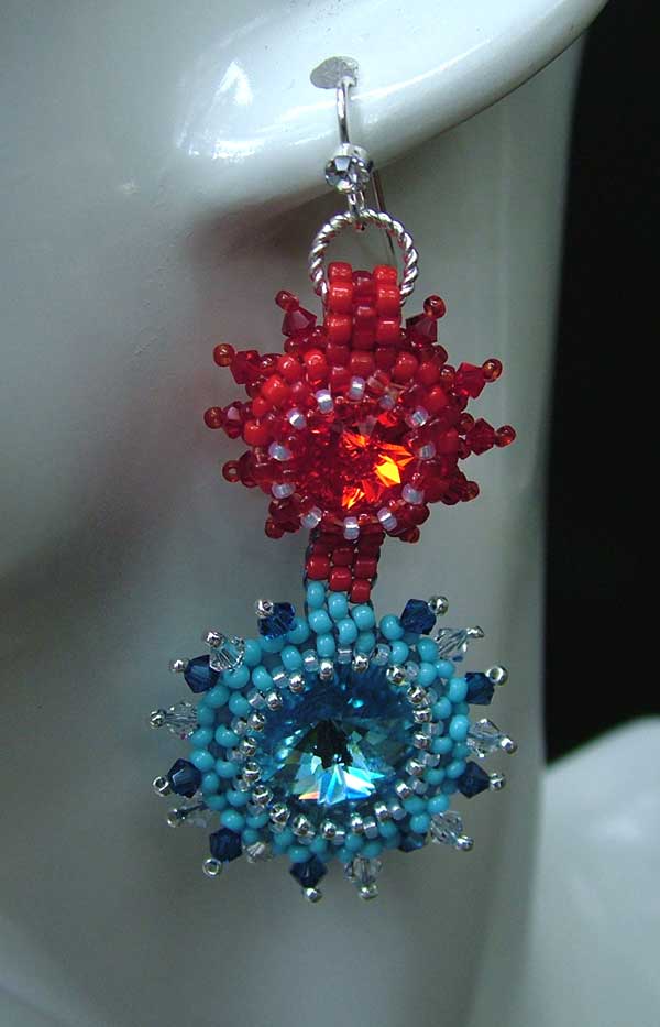 Fire and Water rivoli Swarovski earrings