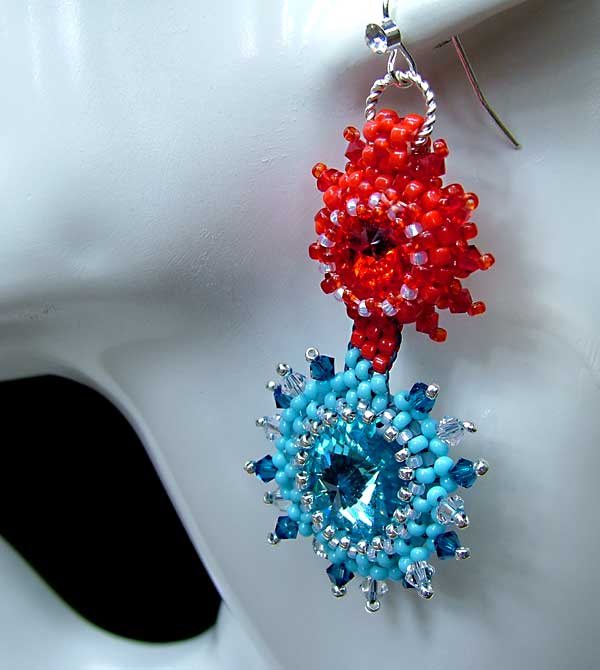 Fire and Water rivoli Swarovski earrings