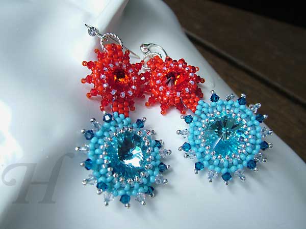 Fire and Water rivoli Swarovski earrings