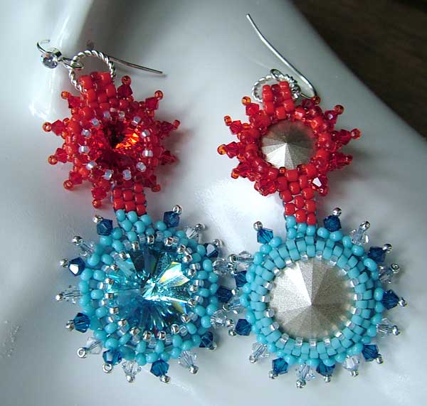 Fire and Water rivoli Swarovski earrings