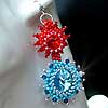 Fire and Water Swarovski handmade earrings