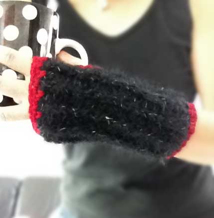 Ribbing Warm Crochet Fingerless Gloves Hand Warmers
