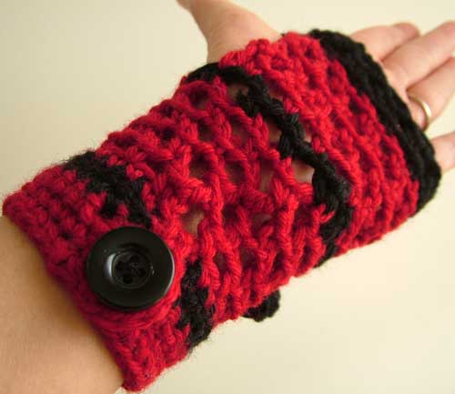 Lacy Warm Crochet Fingerless Gloves Hand Warmers