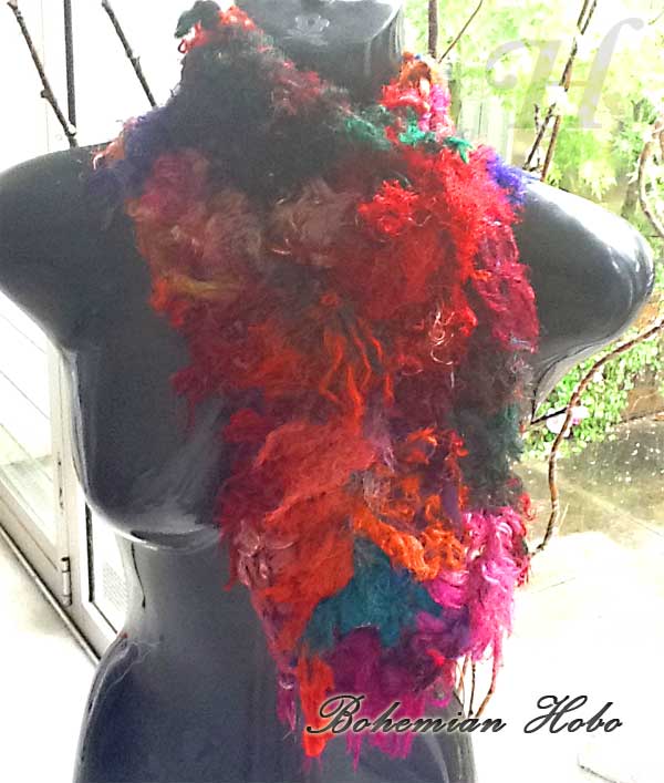 Bohemian Hobo handmade scarf or neckwarmer