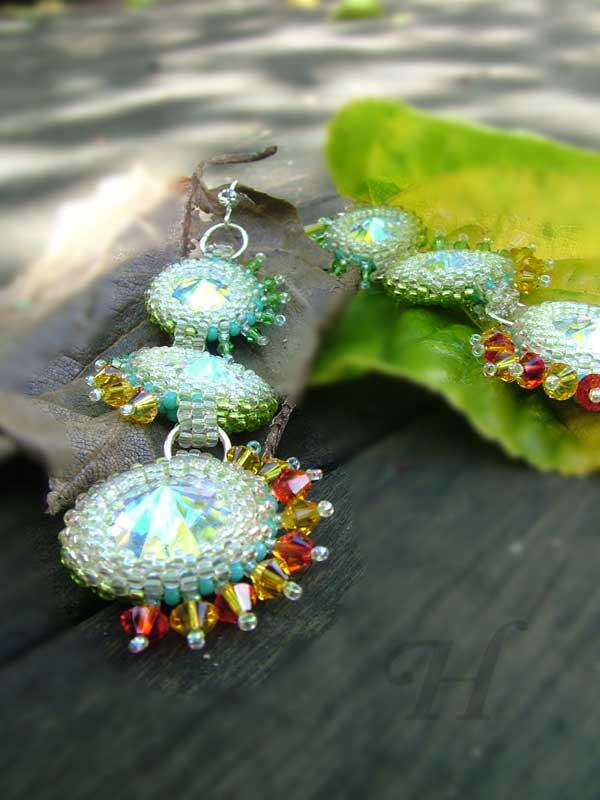 Starlit Invasion rivoli Swarovski earrings