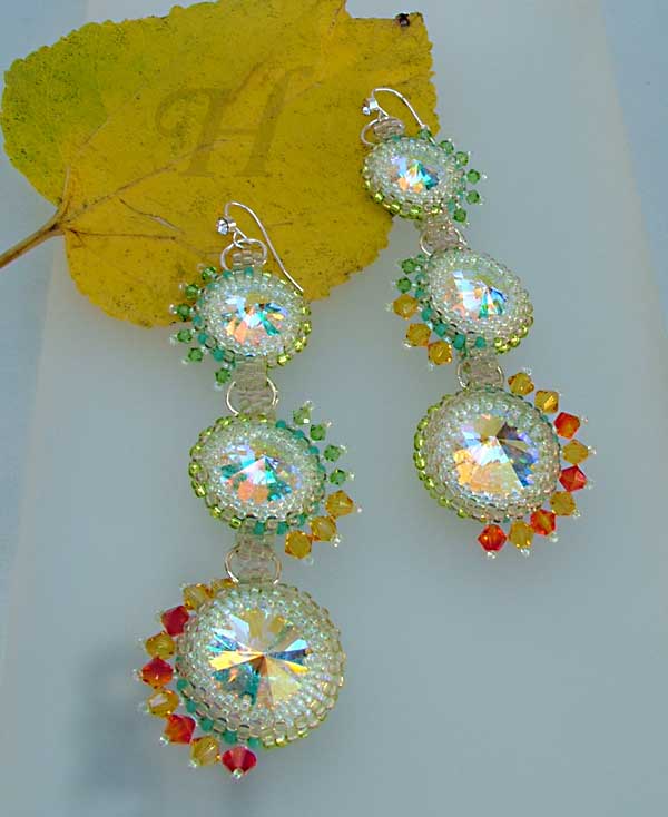 Starlit Invasion rivoli Swarovski earrings