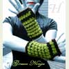 Green Ninja Crochet Fingerless Gloves