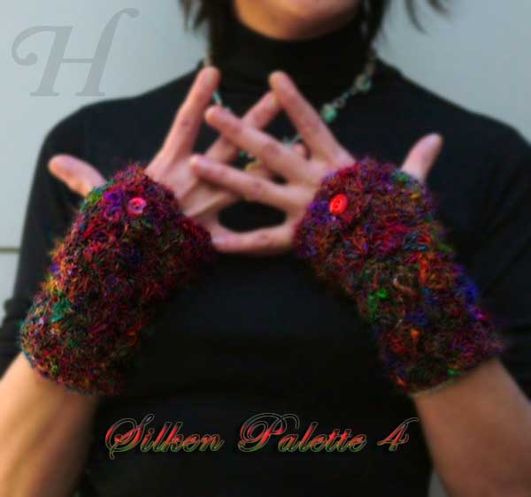 Silken Pallette Crochet Fingerless Gloves Hand Warmers