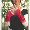 Red Laced Crochet Fingerless Gloves