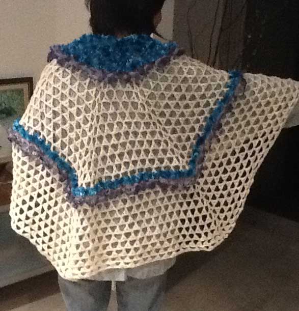 handmade flower crochet shawl