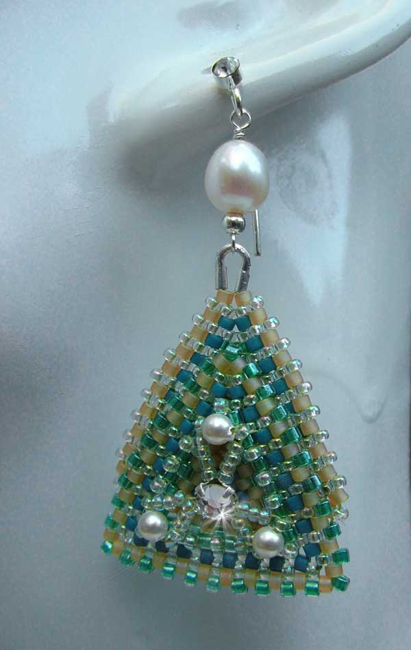 Pearly Earth and Sea beaded jewelry set