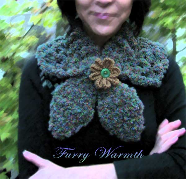 hand knitted neck shawl or neckwarmer