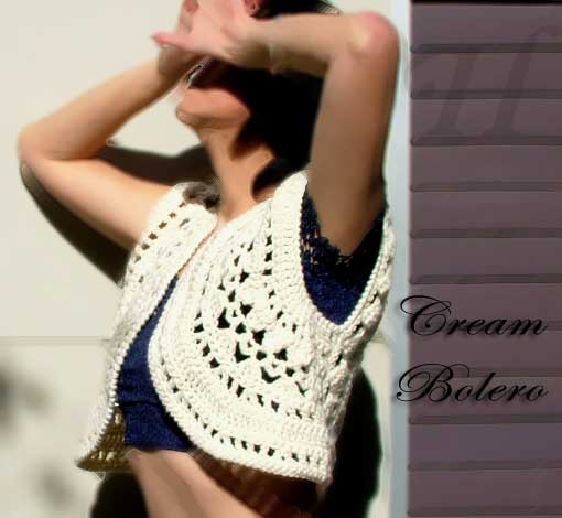 Cream Bolero - crochet style top