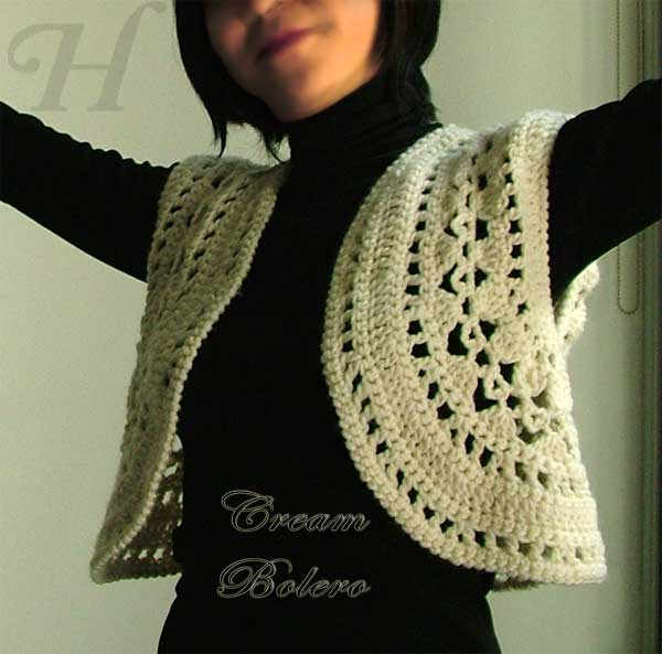 Cream Bolero - crochet style top