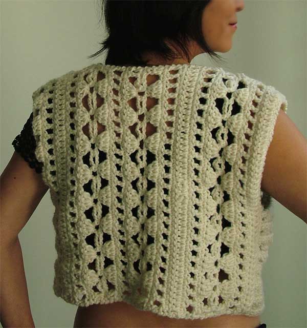 Cream Bolero - crochet style top