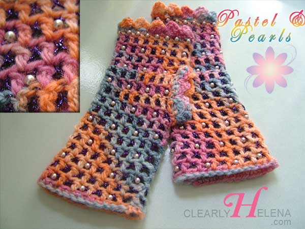 Beaded Crochet Fingerless Gloves