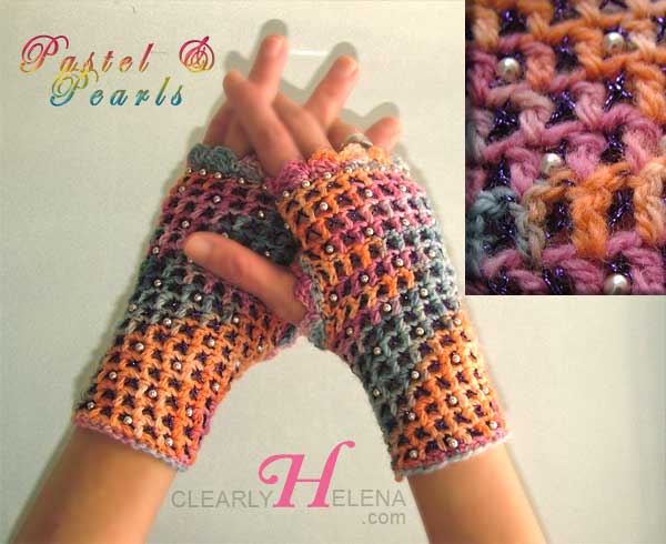 Beaded Crochet Fingerless Gloves