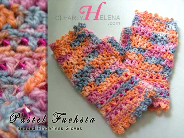 Beaded Crochet Fingerless Gloves