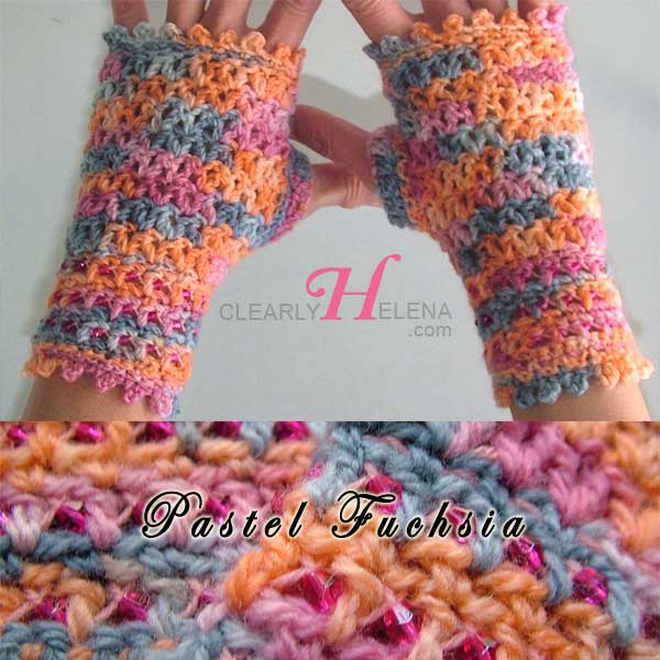 Beaded Crochet Fingerless Gloves