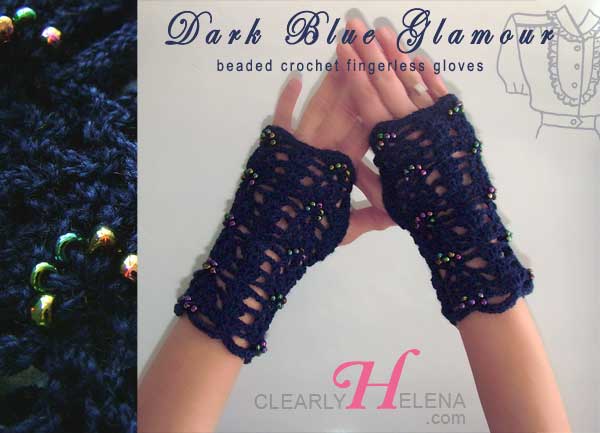 Beaded Crochet Fingerless Gloves