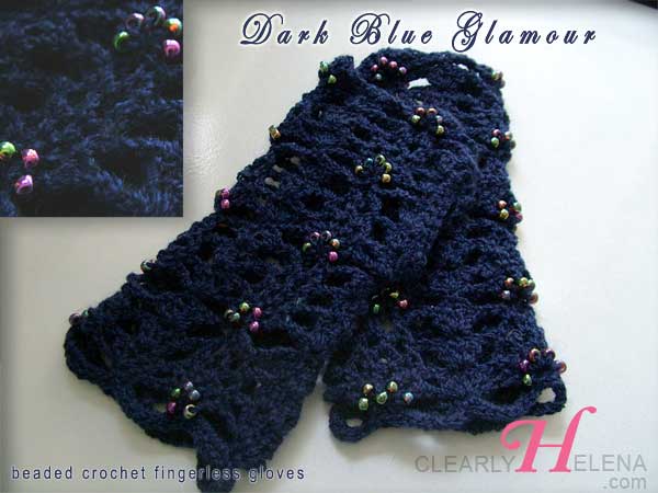 Beaded Crochet Fingerless Gloves