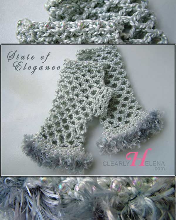 Beaded Crochet Fingerless Gloves