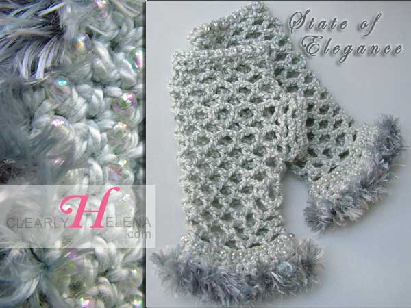 Beaded Crochet Fingerless Gloves