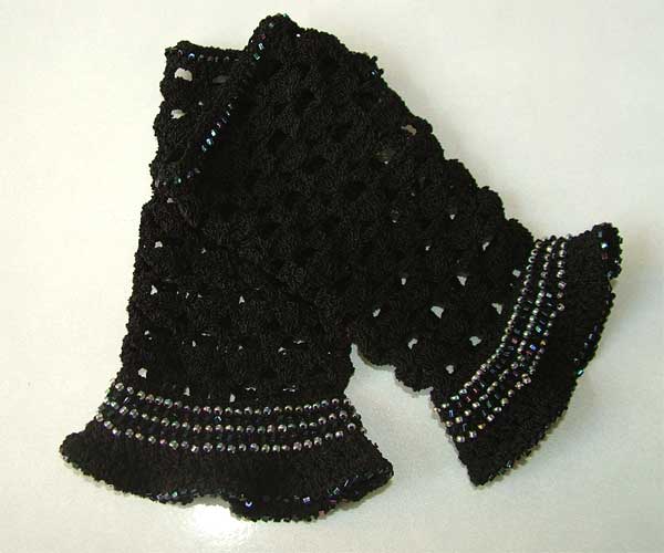 Beaded Crochet Fingerless Gloves