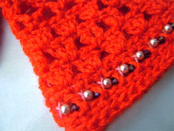 Beaded Crochet Fingerless Gloves