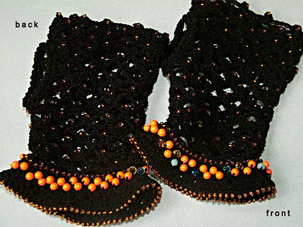 Beaded Crochet Fingerless Gloves