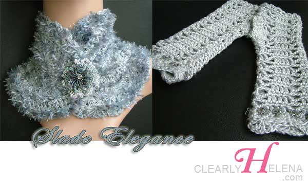 Beaded Crochet Scarf and Gloves set