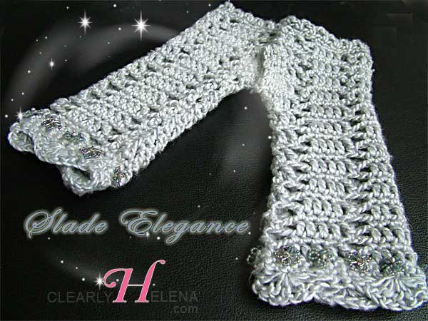 Beaded Crochet Scarf and Gloves set