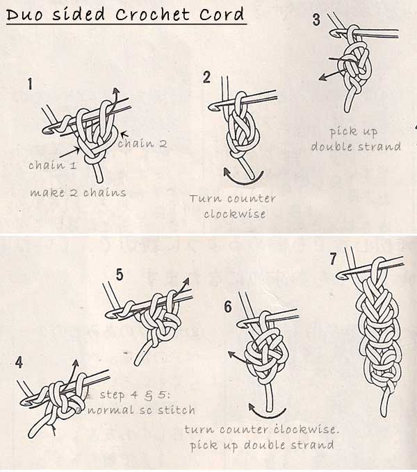 How to crochet a double sided crochet cord