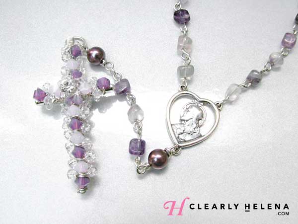 Handmade gemstone Swarovski rosary