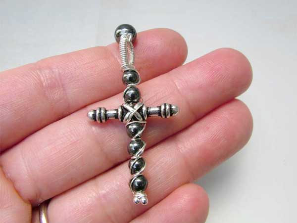 beaded rosary cross